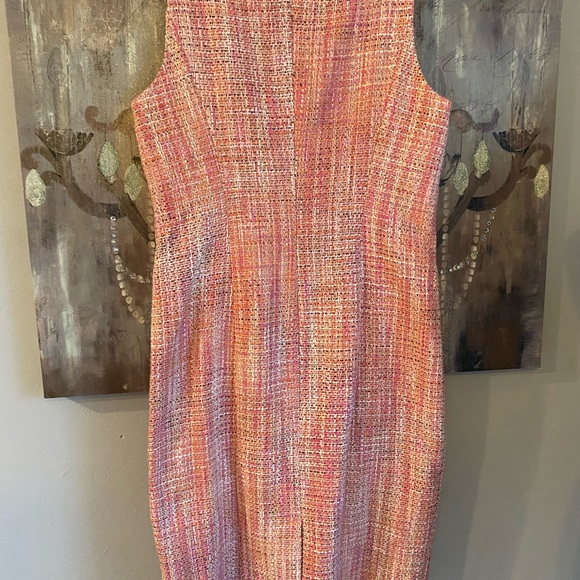 NWT Talbots Pink Tweed Sleeveless Midi Dress - Picture 3 of 10